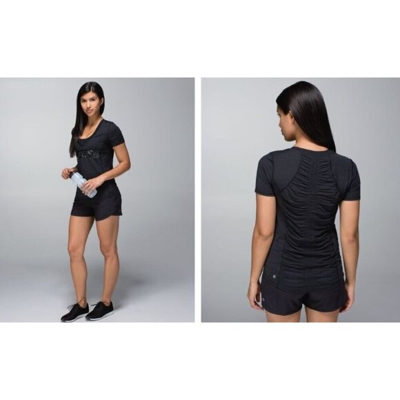 Lululemon Women's Runner UP Short Sleeve Black Sz 6 - Picture 8 of 9